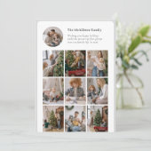 Minimalist Multi-Photo Holiday Card Nine Grid Feestdagenkaart (Staand voorkant)