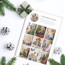 Minimalist Multi-Photo Holiday Card Nine Grid