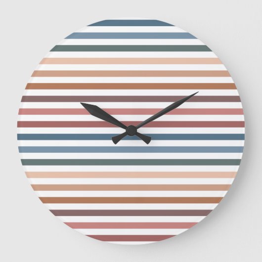Minimalist Muted Rainbow Lines Grote Klok (Voorkant)