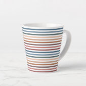 Minimalist Muted Rainbow Lines Latte Mok (Rechterhoek)