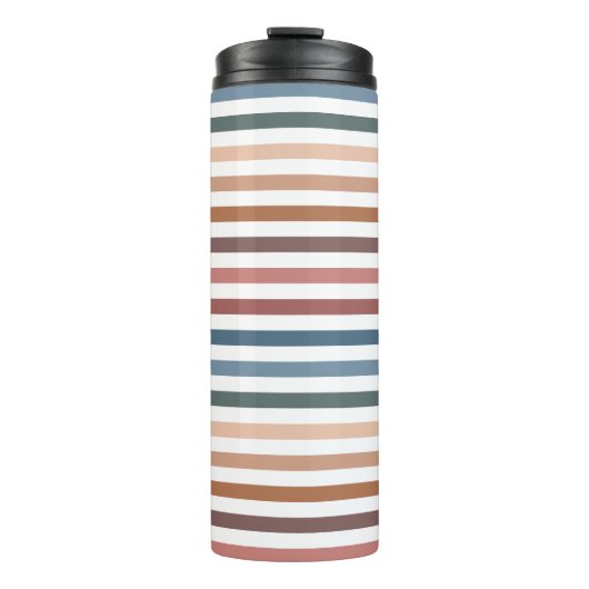 Minimalist Muted Rainbow Lines Thermosbeker (Voorkant)