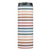 Minimalist Muted Rainbow Lines Thermosbeker (Achterkant)