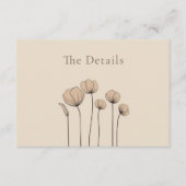 Minimalist Muted Tones Bloeit de details Informatiekaartje (Voorkant)