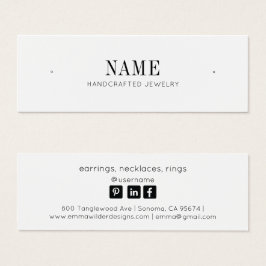 Minimalist Name Stud Earring Jewelry Display Card Mini Visitekaartjes