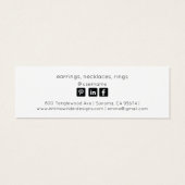 Minimalist Name Stud Earring Jewelry Display Card Mini Visitekaartjes (Achterkant)