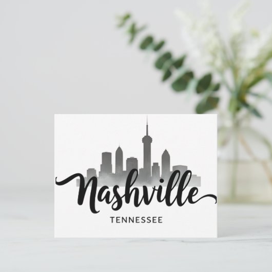 Minimalist Nashville Skyline, Tennessee City   Briefkaart (Staand voorkant)