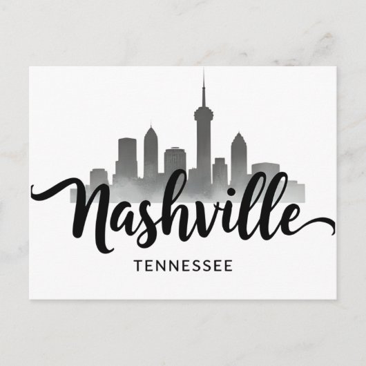 Minimalist Nashville Skyline, Tennessee City   Briefkaart (Voorkant)