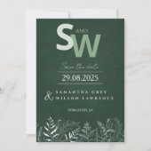 Minimalist Nature-inspired Leafy Save the Date Kaart (Voorkant)