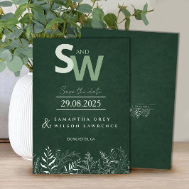 Minimalist Nature-inspired Leafy Save the Date Kaart