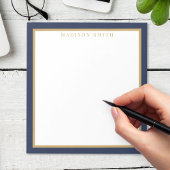 Minimalist Navy Blue and Gold Monogram Notitieblok