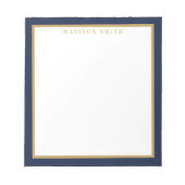 Minimalist Navy Blue and Gold Monogram Notitieblok (Voorkant)
