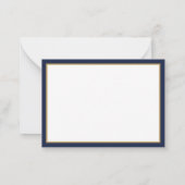 Minimalist Navy Blue and Gold Monogram Notitiekaartje (Achterkant)