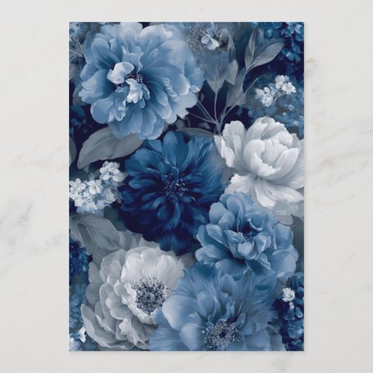 Minimalist Navy Blue and White Wedding Program Programmakaart (Achterkant)