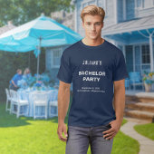 Minimalist Navy Blue Bachelor Party T-Shirt