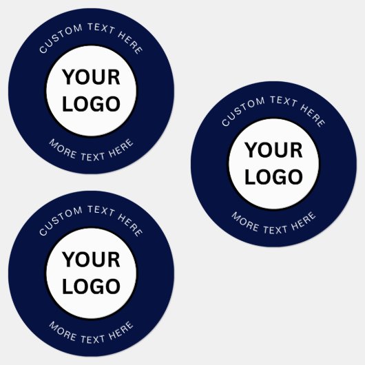 Minimalist Navy Blue Custom Business Logo Labels (Groep)