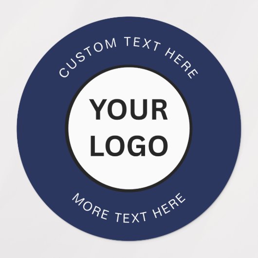 Minimalist Navy Blue Custom Business Logo Labels (Design 1)