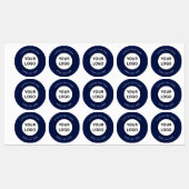 Minimalist Navy Blue Custom Business Logo Labels (Vel)