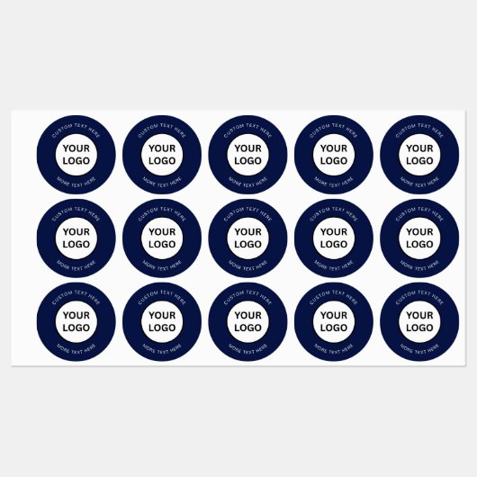 Minimalist Navy Blue Custom Business Logo Labels (Vel)