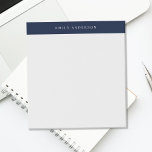 Minimalist Navy Blue Elegant Monogram Notitieblok<br><div class="desc">Create your own personalized notepad with elegant monogram name and minimalist navy blue color design.</div>