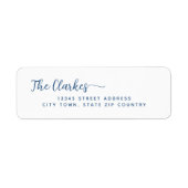 Minimalist Navy Blue Family Stationery Etiket (Voorkant)