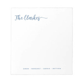 Minimalist Navy Blue Family Stationery  Notitieblok