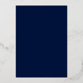 Minimalist Navy Blue & Gold Holiday Gathering Folie Uitnodiging (Achterkant)