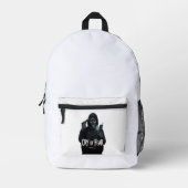 Minimalist Navy Blue Graphic Backpack Bedrukte Rugzak (Voorkant)