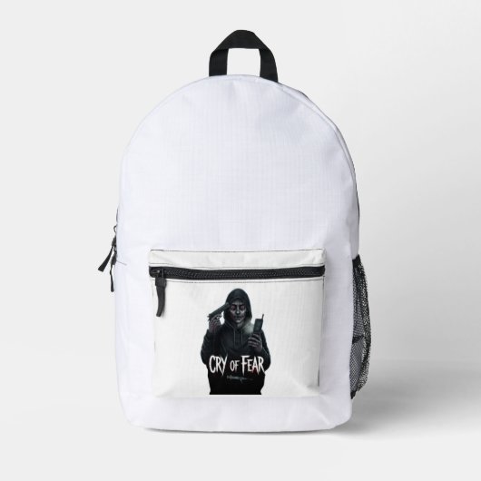 Minimalist Navy Blue Graphic Backpack Bedrukte Rugzak (Voorkant)