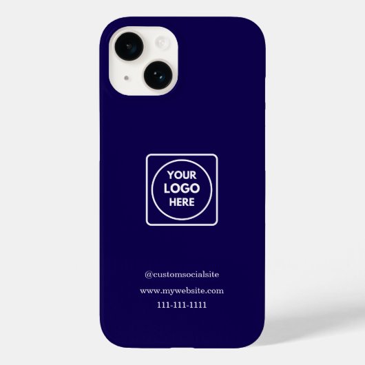 Minimalist Navy Blue Logo iphone case (Achterkant)