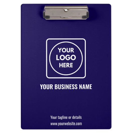 Minimalist Navy Blue Logo Pro clipboard Klembord (Voorkant)
