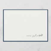 Minimalist Navy Border Personalized Script Notitiekaartje (Voorkant)