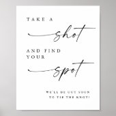 Minimalist Neem een Drink Trouwstoel Teken Poster (Voorkant)