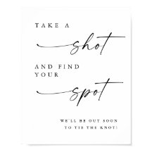 Minimalist Neem een Drink Trouwstoel Teken