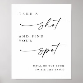 Minimalist Neem een Drink Trouwstoel Teken Poster