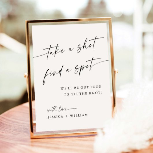 Minimalist Neem een Drink Trouwstoel Teken Poster