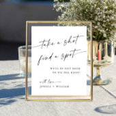 Minimalist Neem een Drink Trouwstoel Teken Poster