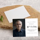 Minimalist negentig zwart wit 90ste foto Verjaarda Kaart