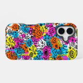 Minimalist Neon Scribble Doodle iPhone 16 case  Hoesje (Achterkant horizontaal)