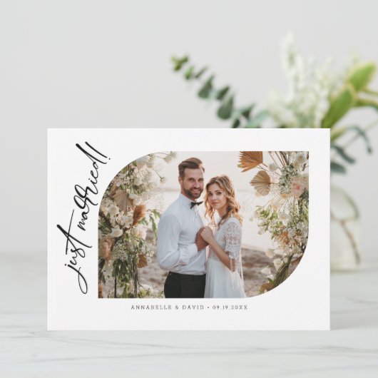 Minimalist net getrouwd aankondiging (Staand voorkant)