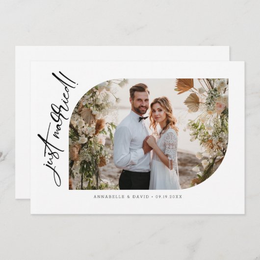 Minimalist net getrouwd aankondiging (Voorkant / Achterkant)