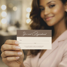 Minimalist Neutral Beige Beauty Appointment Card Afsprakenkaartje