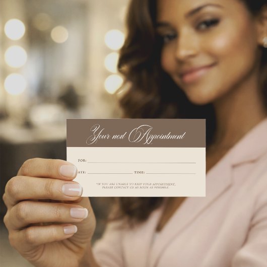 Minimalist Neutral Beige Beauty Appointment Card Afsprakenkaartje
