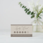 Minimalist Neutral Beige Beauty Loyalty Card  (Staand voorkant)