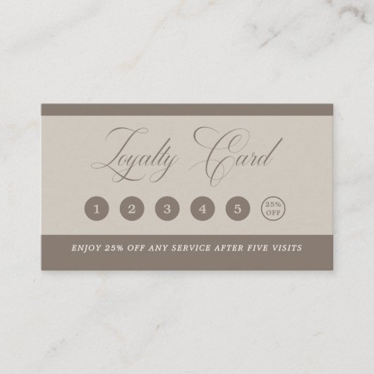 Minimalist Neutral Beige Beauty Loyalty Card  (Voorkant)