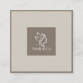 Minimalist Neutral Beige Beauty QR code  Vierkante Visitekaartje (Achterkant)