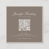Minimalist Neutral Beige Beauty QR code  Vierkante Visitekaartje (Voorkant)
