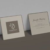 Minimalist Neutral Beige Beauty Square  Vierkante Visitekaartje