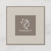 Minimalist Neutral Beige Beauty Square  Vierkante Visitekaartje (Achterkant)