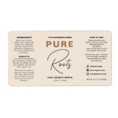 Minimalist Neutral Beige Hair Oil Dropper Bottle Etiket (Voorkant)