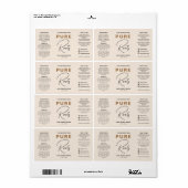 Minimalist Neutral Beige Hair Oil Dropper Bottle Etiket (Full Sheet)